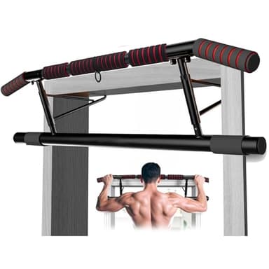 RDTOK Barre de Traction Porte sans Perçage, Pull Up Bar avec Multi-Prises, Barre Traction Pliable Idéale pour Maison & Home Gym Bar de Traction (69-92cm)