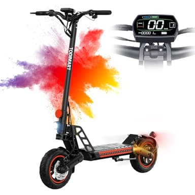 TODIMART Trottinette Electrique Adulte G2 Moteur 500W Batterie 48V 10.4Ah 40KM Pneus à Vide Tout-Terrain Double Suspension Verrouillage électrique