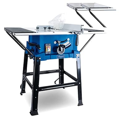 Scheppach Scie circulaire Sur Table HS110 | 2000W | Lame Ø254mm | Hauteur de coupe jusqu'à 87mm | Élargissements de table | Livrée avec un protecteur de lame, guide d'angle et un guide parallèle