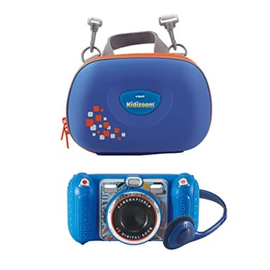 VTech KidiZoom Duo Pro Bleu avec Sac de Transport – Appareil Photo pour Enfant avec 2 caméras, Fonction Photo et vidéo, Effets, Jeux, Lecteur de Musique et Bien Plus Encore