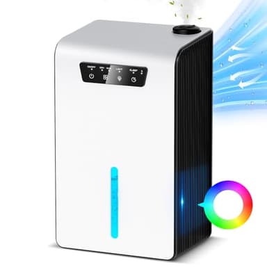 Ofottofo Deshumidificateur et Humidificateur d'Air 2 en 1, Réservoir 3,2 L, Déshumidificateur électrique silencieux pour chambre, salle de bain et cave, avec lumière LED 7 couleurs, Mode Veille