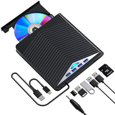 aelrsoch Lecteur Blu-ray externe Blu-ray Lecteur DVD/BD lecture/écriture Lecteur Blu-ray portable USB 3.0 et enregistreur DVD de type C Ultra haute définition Enregistreur Blu-ray pour Win