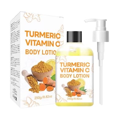 Curcuma Lotion hydratante pour le corps, soin de la peau raffermissant, hydratant naturel nourrissant pour le visage et le corps avec vitamine C, teint uniforme, cicatrices claires, dommages causés