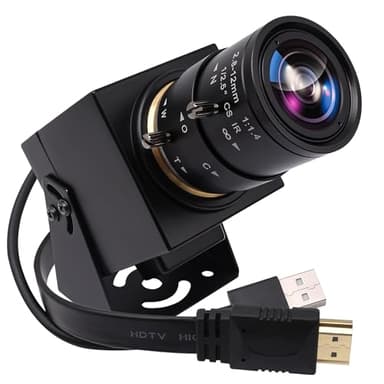 Svpro Caméra 4K USB HDMI Dual Out Zoom manuel Webcam pour PC, webcam en streaming avec objectif CS Mount 2,8-12 mm pour gros plans, CMOS IMX415 Caméra industrielle pour machine Vision