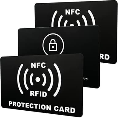 LABUYI 3 Pièces Protection RFID/NFC pour Carte Bancaire, Portefeuille et Passeport - Noir, 5.5cm×8.5cm