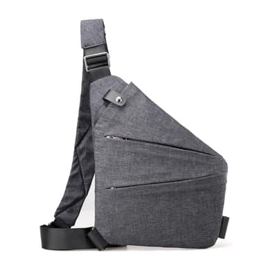 Fonyiunce Sac de Voyage Antivol, Sac à Bandoulière pour Homme et Femme, Poche Poitrine Multi-Poches, S ac à Bandoulière Antivol, pour Voyage Sports épaule Travers Cyclisme Moto Sling Bag Gris