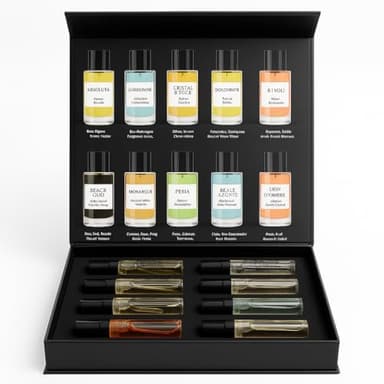 Collection Prestige – Coffret Parfums de Luxe (10 x 2ml) | Miniatures Extrait de Parfum Paris | Cadeau Femme & Homme