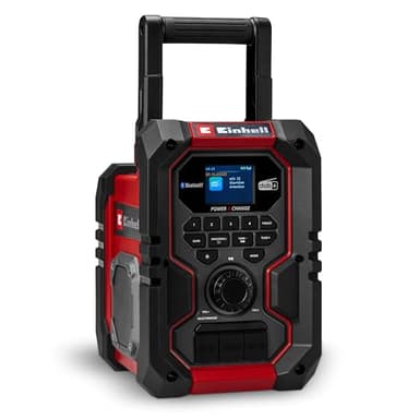Einhell Radio de Chantier sans Fil Te-CR 18 Li Dab+/FM/BT-Solo Power X-Change (18 V, Dab+, FM, Bluetooth, AUX, USB, Recherche Automatique des Stations, écran TFT Couleur, IP65, sans Batterie)