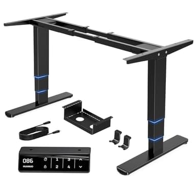 HUANUO Bureau Assis Debout avec Support à 3 Niveaux et Moteurs Doubles, Support de Table Réglable avec capacité de Charge de 120 kg en Acier Robuste, contrôleur de mémoire, Cadre Seulement
