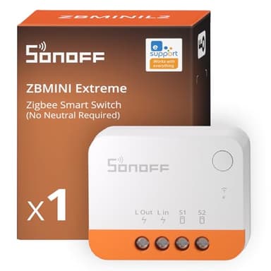 SONOFF Zigbee Interrupteur Intelligent, Aucun Fil Neutre Requis, Fonctionne Avec Alexa & Google Home, NéCessite Une Passerelle Zigbee