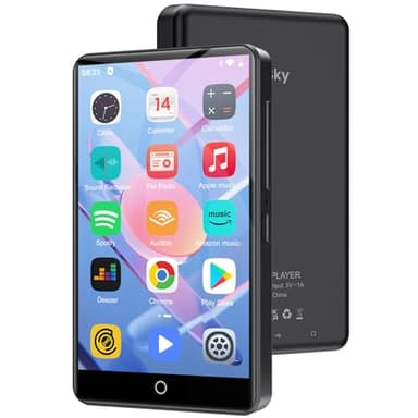 Lecteur MP3 avec Bluetooth et WiFi, Oilsky 80GB 4'' 1080P Lecteur MP4 à écran Tactile, Android 9.0, Lecteur MP3 Portable avec Spotify, Audible, Deezer (Noir)