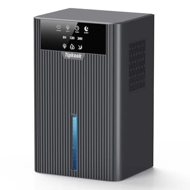 Deshumidificateur d Air, [2400ML] Tipkook Deshumidificateur d Air Anti Moisissure,Silencieux, Lumière LED 10 Couleurs, Grand écran,Portable,Arrêt Automatique,Minuterie 8/12/24H,pour Maison,Chambre