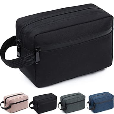 FUNSEED Trousse de Toilette de Voyage pour Hommes et Femmes, Accessoires de Toilette Sac de Rasage, Sac de Rangement Pliable pour Outils de Brosse cosmétique avec poignée,Noir