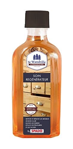 SPADO - St Wandrille - Soin Régénérateur Bois Clair - Nettoie & Rénove les Meubles et Surfaces en Bois - Ravive la Teinte des Meubles Ternis - Fabrication Française - 125 ml