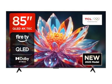 TCL 85T6C Fire TV 85 Pouces QLED 4K UHD Smart TV, HDR (Multi-Format), Dolby Atmos, Motion Clarity, Game Master, Télécommande vocale Alexa