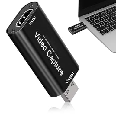 Huybaa Adaptateur USB vers hdmi, Carte De Capture Vidéo HDMI, Carte de Capture de Jeu, 1080P 4K, Portable Plug & Play,Compatible avec Nintendo Switch, PS3/4, Xbox One