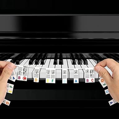 Lot de 88 étiquettes amovibles et réutilisables en silicone pour clavier de piano - Pour enfants et débutants - Arc-en-ciel