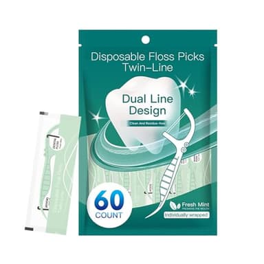 Générique Floss Pour Adultes - Double Fil Dentaire Pour Nettoyage Complet | Soins À L'hygiène Orale Pour Dents Sensibles, Appareils Orthodontiques, L'utilisation Quotidienne, Les Voyage