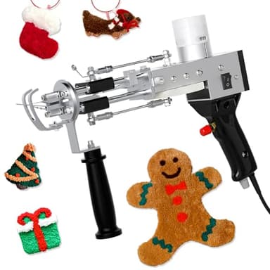Helangel Pistolet Tufting,5-40 Étapes/S Tufting Gun Pistolet à Touffeter électrique 7-21 mm Réglable Machine à Tricoter Les Tapis pour Christmas l'Artisanat Tapis Vêtements