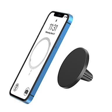 TechMatte MagGrip Support d'aération de Voiture, Conçu pour iPhone 15/14/13/12 Series MagSafe, Support de Voiture Magnétique, Compatible avec iPhone 15/14/13/12, Pro, Pro Max, Mini (Black)