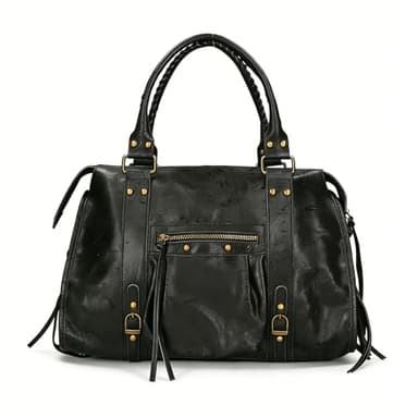 Gave Lux Sac à Bandoulière Femme en Cuir Véritable, Fait Main en Italie - Grand Sac Élégant Pour Usage Quotidien - Design Italien Authentique - Collection Luxe - 41 x 28 x 13 cm, Noir