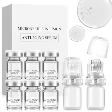 Micro Infusion Visage, Microneedling Serum, Microneedling Visage con 6 PCS Microneedling Serum+2 PCS Microneedling Hydratant, Anti-Rides, Enhances Elasticity, Hydrate en Profondeur