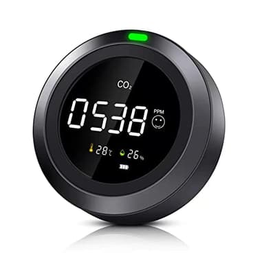 Therm La Mode CO2 Detecteur,Moniteur de Qualité de L'air Intérieur 3 en 1 Détectant la Température et L'humidité du Dioxyde de Carbone,Detecteur CO2 NDIR