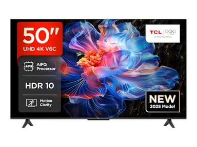TCL Téléviseur LED direct 50V6C 50" 4K HDR Smart TV avec Google TV (Dolby Audio, Motion Clarity, compatible avec Google Assistant & Alexa)