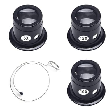 Loupe Horloger Monoculaire 5X10X15X - Réparation Montre Bijoutier avec Loupes pour Monnaie, Timbres