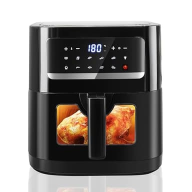 Air Fryer Avec Fenêtre Visible, Emphsism Friteuse Sans Huile 7L Avec 10 Fonctions 1800W, Friteuse à Air Chaud, Friteuse Electrique avec LED Écran Tactile