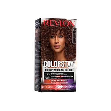 Revlon ColorStay - Coloration Permanente - Coloration Cheveux Longue Tenue - Couvre 100% des cheveux blancs - Jusqu’à 8 semaines - Huile de Macadamia et de Beurre de Murumuru - N5.12 Châtain Glacé