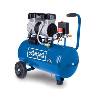 Scheppach Compresseur d’air HC26Si | Compresseur à air ultra silencieux | Cuve 24 L | 8 bars | 230 V | Capacité d’aspiration 162 L/min | Sans huile & Peu d'entretien