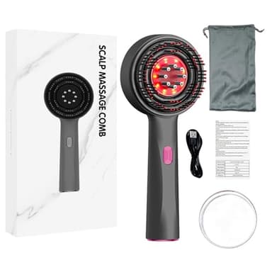 Claréa Brosse Massante à Luminothérapie Peigne électrique de massage du cuir chevelu Appareil portable pour un massage relaxant des cheveux, unisexe pour une chevelure saine