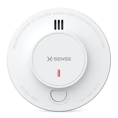 X-Sense Détecteur de Fumée Connecté, Batterie Intégrée 10 Ans, Fonction avec l’Appli, Station de Base SBS50 Requise, Compatible avec l’Application X-SENSE Home Security, SD19-MN, Lot de 1