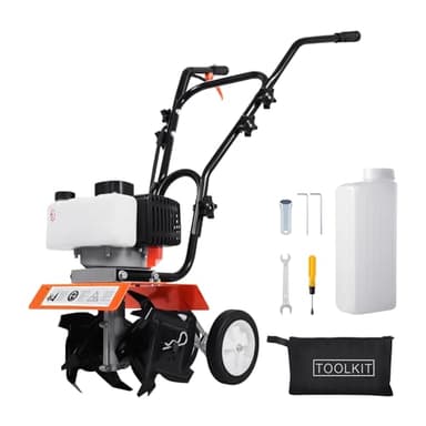 KayEsampra 52CC Motoculteur Thermique Essence, Léger 2 Temps Cultivateur Motoculteur, Petite Taille Motobineuse Essence avec Moteur Puissant, Cultivateur à Roue, Facile à démarrer et à Utiliser