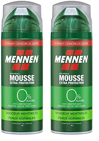 Mennen Mousse à raser Mentholée 0% 250 ml (Lot de 2)