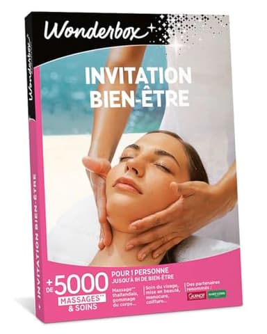 Wonderbox - Coffret cadeau - INVITATION AU BIEN ETRE – 5000 soins du visage, gommage aux agrumes, beautés des mains, accès au spa pour 1 personne