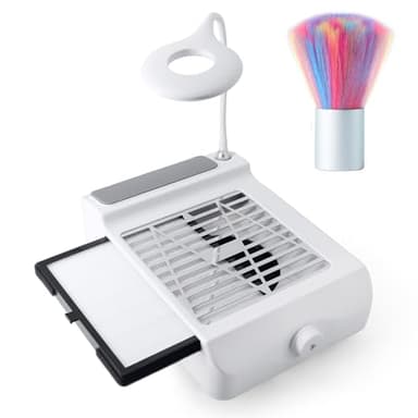 Aspirateur Ongle Professionnelle, Aspirateur Table Manucure, Puissant Onglerie Collecteur de Poussière Ventilateur Aspirateur, Aspiration Réglable (Blanc)