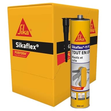 SIKA - Mastic-colle Tout en un multi-usages - Sikaflex 11 FC Purform, Noir - Mastic, joint et collage multi-usages, Intérieur et extérieur - Carton de 12 cartouches 300ml