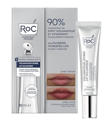 RoC Derm Correxion Lip Volumizer | Volumateur Lèvres, Baume Repulpant à l'Acide Hyaluronique & aux Peptides de Collagène | 10 ml