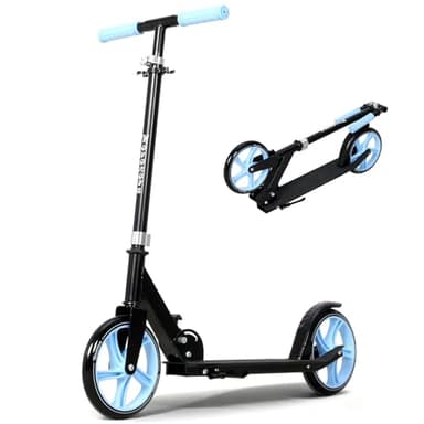 Novonova Trottinette Ado Pliable, Trottinette Adolescent avec Guidon Hauteur Ajustable 3 Niveaux, Trotinette Enfant Grande Roue 200MM Résistant, Trotinette Enfant/Ado 9-14Ans 125-175CM Charge 100KG