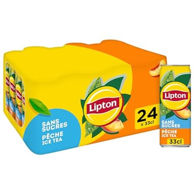 Lipton Ice Tea Pêche Sans Sucres Canettes 24x33CL