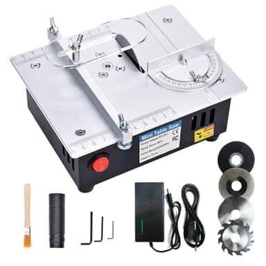 Min Scie Circulair de Table, Scie Circulair Sur Table 5000 Tr/Min Angle Réglable Profondeur de Coupe de 15mm, Banc de Scie