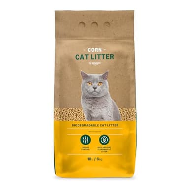 by Amazon Litière pour Chat Agglomérante à Base de Maïs, 10L (1 Paquet) (Anciennement sous la Marque Lifelong, Même Produit)