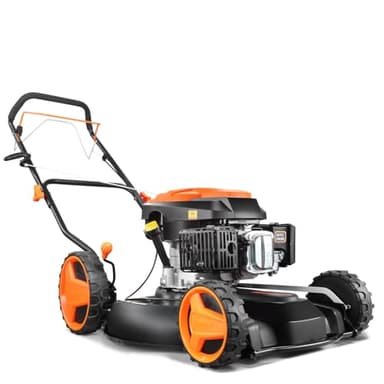 Fuxtec Tondeuse à Gazon Thermique Mulching Autotractée 196cm3 FX-RM51SA96 Largeur De Coupe 51cm Redonne du Tonus à Votre Pelouse Paillis Agissant Comme Engrais Naturel