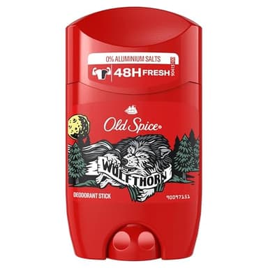 Old Spice Wolfthorn Déodorant en stick pour homme, 50 ml, fraîcheur 48 h, parfum longue durée, 0% sels d'aluminium, ne tache pas sur le noir et le blanc, fabriqué à partir de 50% de plastique