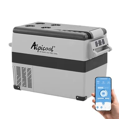 Alpicool CF45 45 Liter Glaciere Portable Réfrigérateur Voiture Camping Congélateur 12/24V Mini Frigo pour Maison, Bureau ou Pique-Nique en Plein Air/ -20 à 20℃