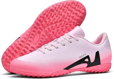 WOWEI Crampons de Foot Homme Professionnel Chaussures de Football Garçons Homme Crampons Antidérapants pour Entraînement Athlétisme Adolescents (Rosa-1, 43EU)