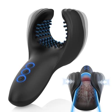 Vibromasseur Pour Hommes Sex Toys, Vibromasseurs Sex Toýs Couple - Masturbateurs Masculins Mains Libres avec 10 Modes Morsure et de Vibration, Sextoy Homme Sex Toýs Homme Suceur Sextoys