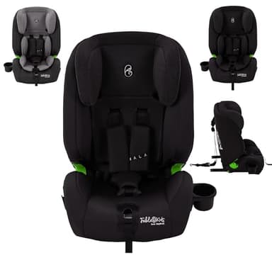 FableKids Siège auto pour enfants avec Isofix | Siège auto | Siège pour enfants | Groupe 1/2/3 9-36 kg | Ceinture de sécurité à 3 points | Appuie-tête réglable en 8 positions & porte-gobelet | Noir